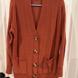 LOFT Burnt Orange Cardigan Sweater